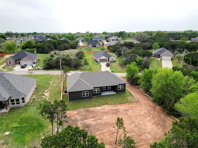 aerial view with a residential view