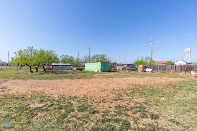 view of yard with fence
