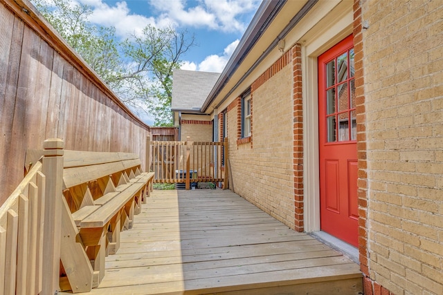 wooden terrace with fence