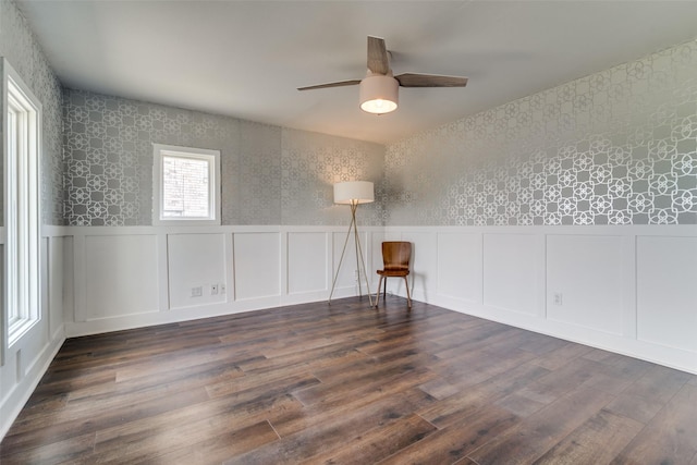 bathroom featuring vanity, wood finished floors, and tasteful backsplash