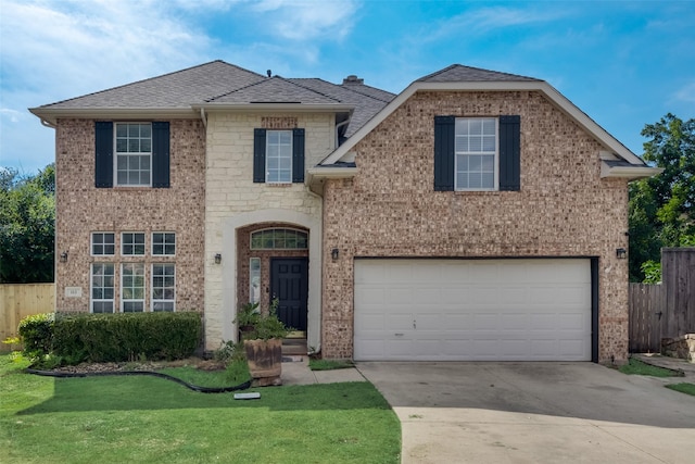 113 Bob White Ct, Rockwall, TX 75087 - traditional-style home featuring concrete driveway, fence, a garage, a shingled roof, and a front yard