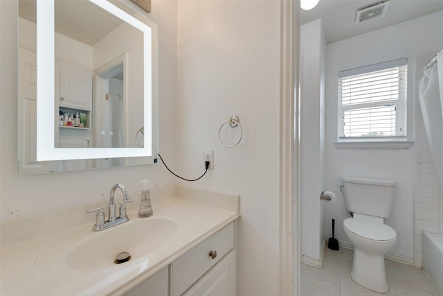 113 Bob White Ct, Rockwall, TX 75087 - full bath featuring visible vents, tile patterned flooring, vanity, and toilet