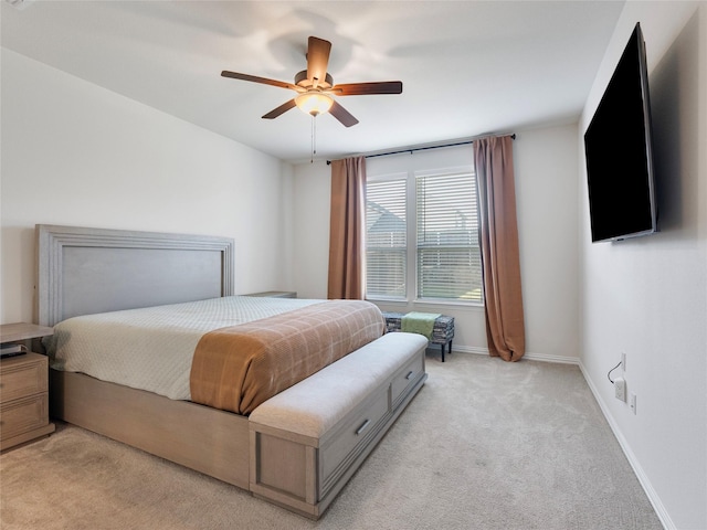 542 Freed Dr, Fate, TX 75087 - bedroom with light colored carpet, baseboards, and a ceiling fan