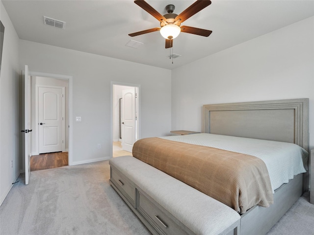 542 Freed Dr, Fate, TX 75087 - bedroom with light carpet, baseboards, and ceiling fan