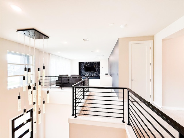 4011 Woodbine Ln, Prosper, TX 75078 - staircase with recessed lighting, baseboards, and a fireplace