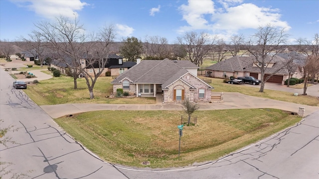 aerial view with a residential view