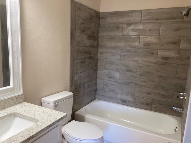 3833 Dana Ct, Abilene, TX 79606 - full bath with vanity, a textured wall, toilet, and  shower combination