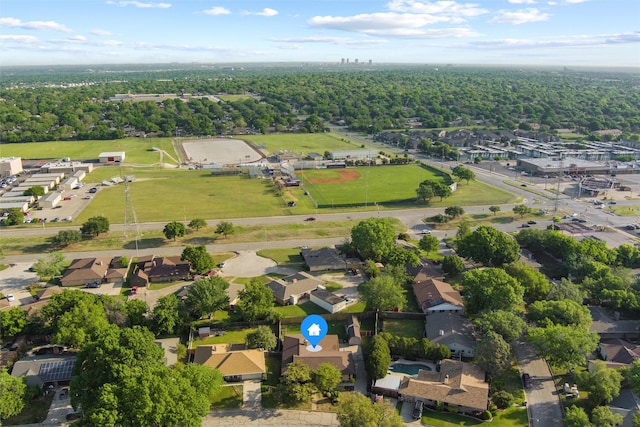 drone / aerial view with a residential view