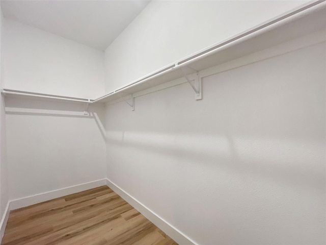 spacious closet with light wood-style flooring