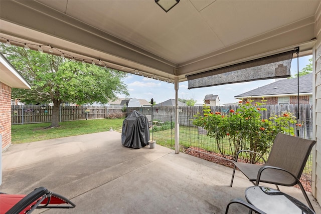 view of patio featuring a fenced backyard