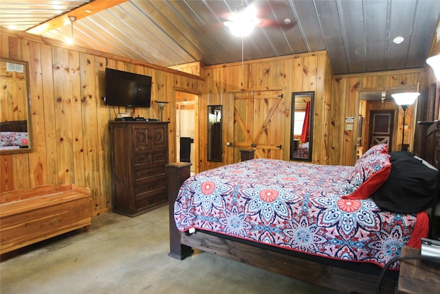 14615 County Road 2337, Tyler, TX 75707 - carpeted bedroom featuring wood walls