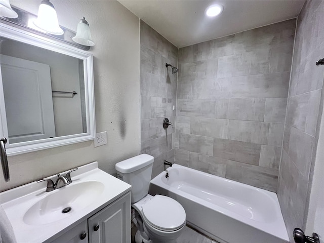 715 Elm St, Mckinney, TX 75069 - full bathroom with toilet, bathing tub / shower combination, and vanity