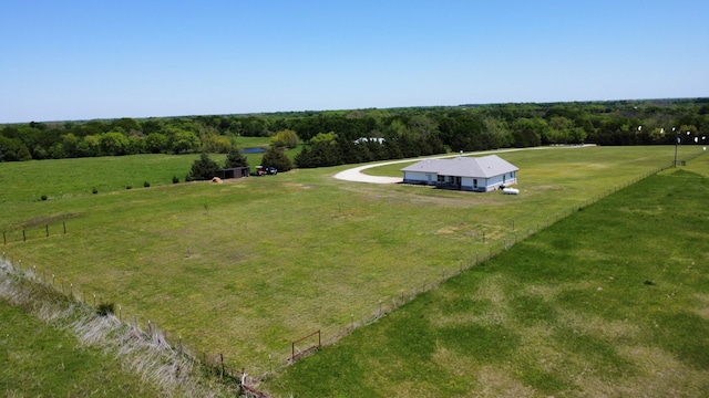 drone / aerial view featuring a rural view