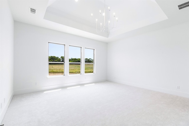 TBDLOT4 Durning Rd, Van Alstyne, TX 75495 - unfurnished room featuring visible vents, carpet, a notable chandelier, and a raised ceiling