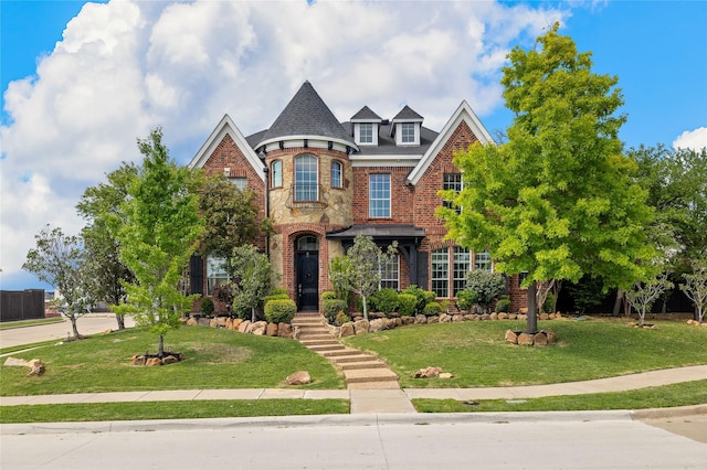 1920 Sandstone Dr, Frisco, TX 75034 - view of front facade with brick siding and a front lawn