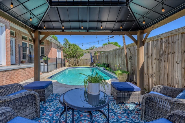 2101 Bois D Arc Dr, Sherman, TX 75092 - view of pool featuring a gazebo, a patio, and a fenced backyard