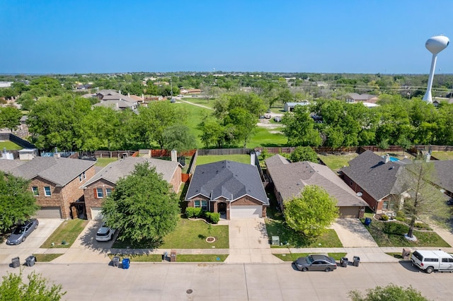 bird's eye view with a residential view