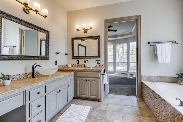 1809 Cotton Mill Dr, Mckinney, TX 75072 - full bath featuring a bath, tile patterned floors, and vanity