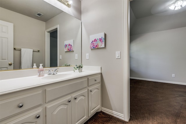 1809 Cotton Mill Dr, Mckinney, TX 75072 - bathroom featuring visible vents, vanity, and baseboards