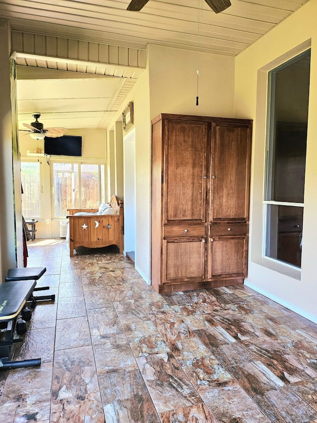 3019 Stallion Xing, Irving, TX 75060 - unfurnished sunroom with plenty of natural light and a ceiling fan