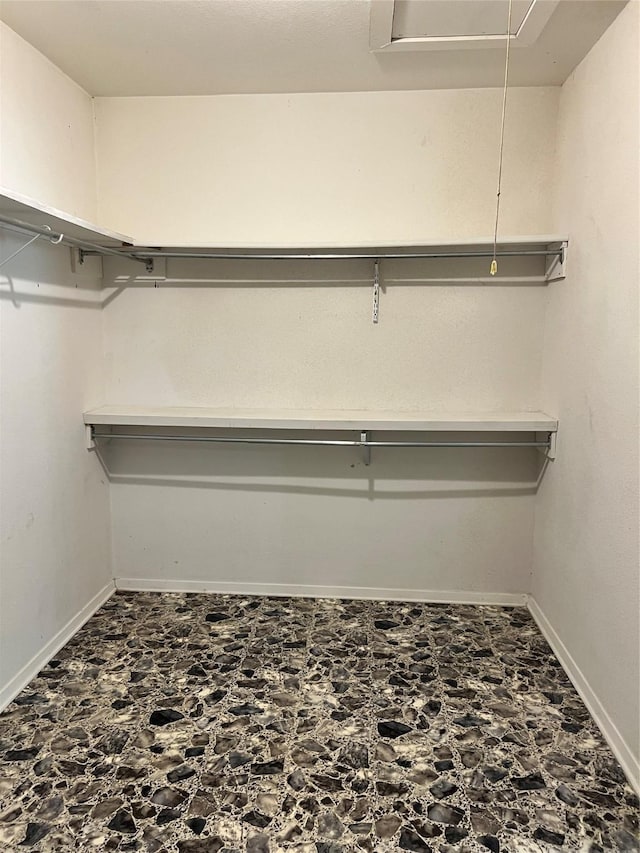 spacious closet with attic access
