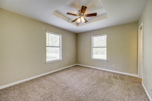 empty room with plenty of natural light, carpet floors, and baseboards