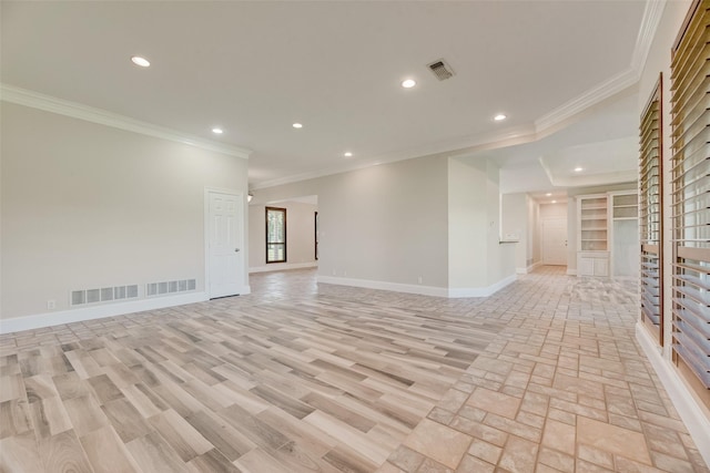 1281 Vz County Road 2120, Canton, TX 75103 - empty room with recessed lighting, visible vents, crown molding, and baseboards