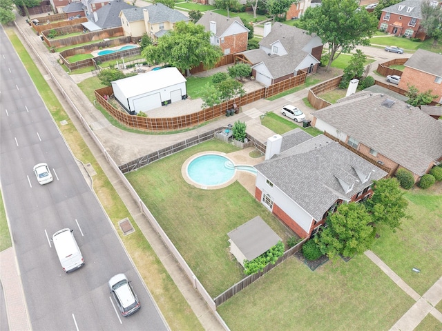 6926 Wickliff Trl, Plano, TX 75023 - aerial view of residential area featuring a pool area