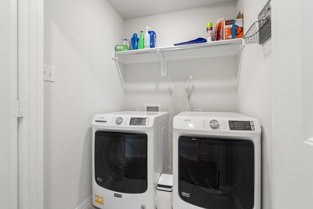 4652 Raleigh Dalton Rd, Dallas, TX 75227 - clothes washing area featuring laundry area and separate washer and dryer