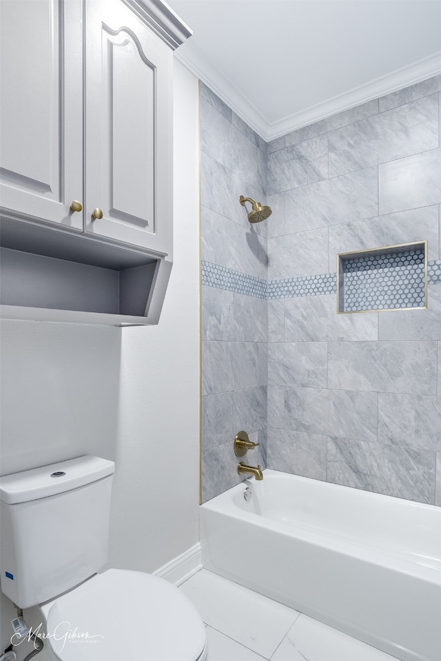 full bathroom featuring shower / bathing tub combination and toilet