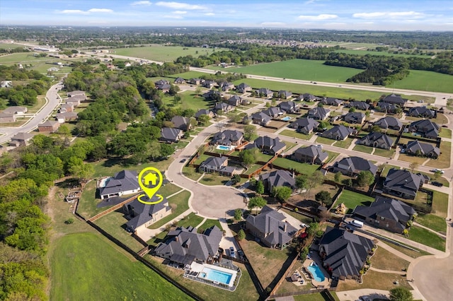 drone / aerial view featuring a residential view