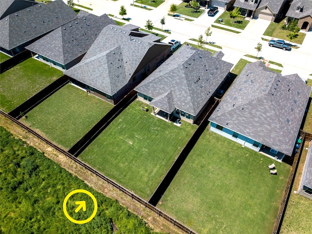 aerial view featuring a residential view