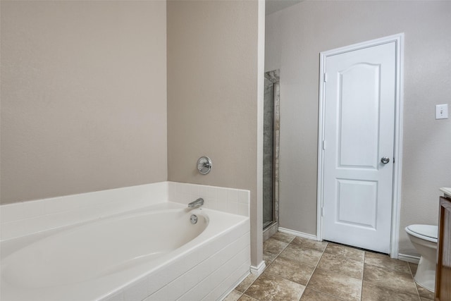 504 Ame Ln, Royse City, TX 75189 - full bathroom with a garden tub, a shower stall, toilet, and vanity