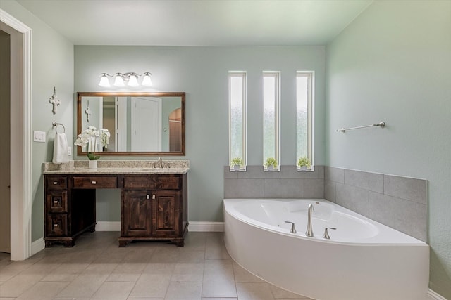 2833 Macquarie St, Trophy Club, TX 76262 - full bathroom with tile patterned floors, a bath, and vanity