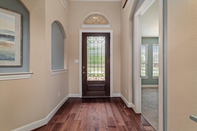 2833 Macquarie St, Trophy Club, TX 76262 - foyer featuring dark wood-type flooring and baseboards