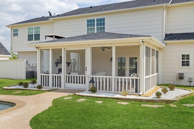 3823 Bluebonnet Trl, Princeton, TX 75407 - rear view of property featuring a sunroom and cooling unit