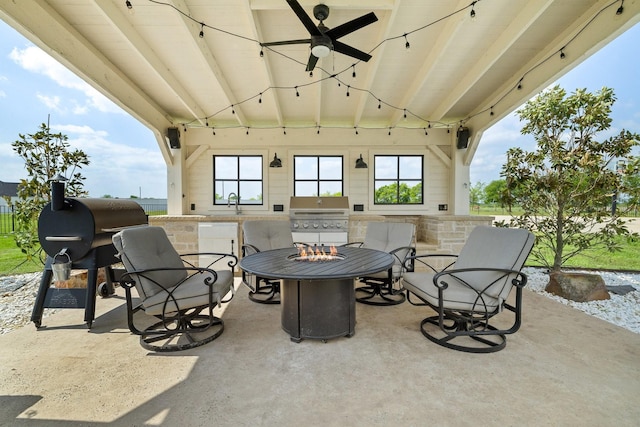 3823 Bluebonnet Trl, Princeton, TX 75407 - view of patio with ceiling fan and a sink