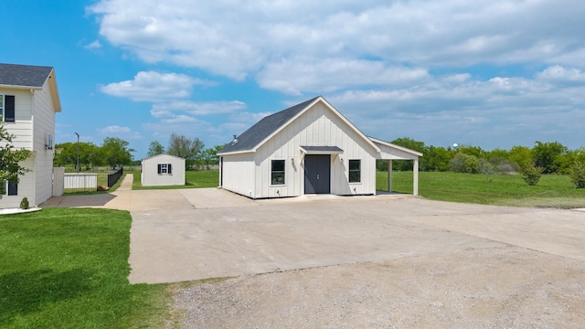 3823 Bluebonnet Trl, Princeton, TX 75407 - exterior space featuring driveway and a storage shed