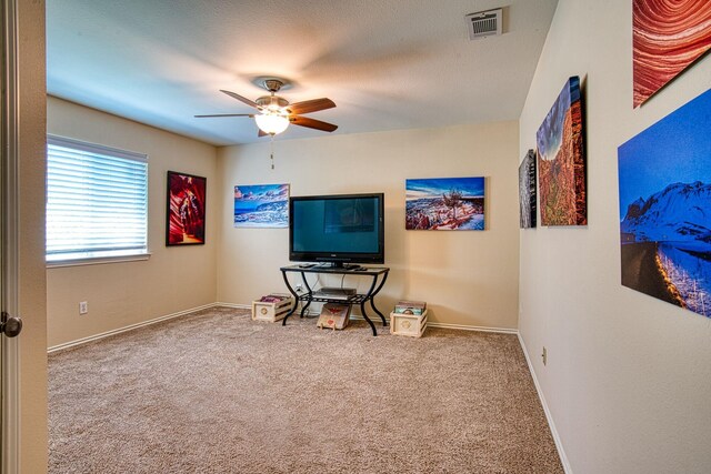1727 Parkwood Dr, Grapevine, TX 76051 - living area with ceiling fan and carpet