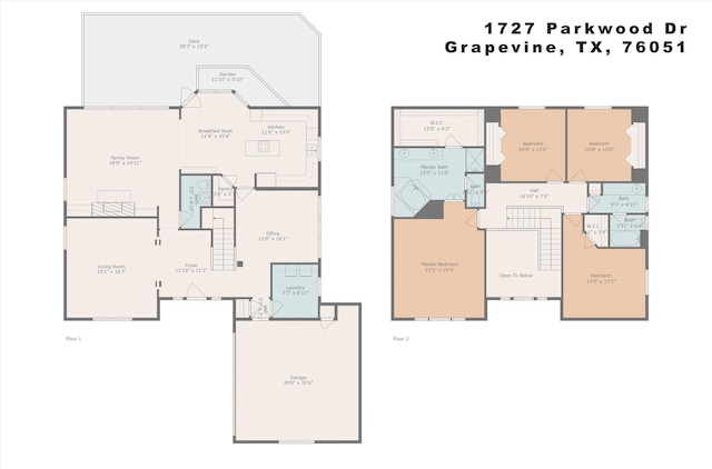 1727 Parkwood Dr, Grapevine, TX 76051 - view of home floor plan