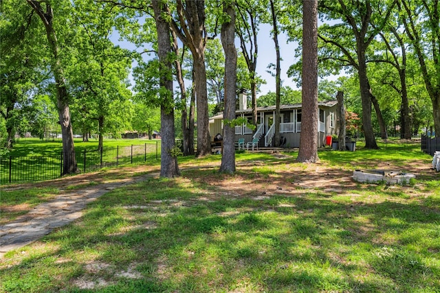 view of yard featuring fence