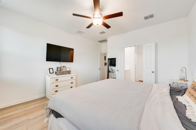 14620 Serrano Ridge Rd, Fort Worth, TX 76052 - bedroom featuring light wood-style flooring, baseboards, and a ceiling fan