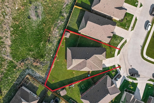 14620 Serrano Ridge Rd, Fort Worth, TX 76052 - aerial view of property and surrounding area with property boundaries highlighted