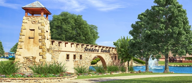 14620 Serrano Ridge Rd, Fort Worth, TX 76052 - community / neighborhood sign with a water view