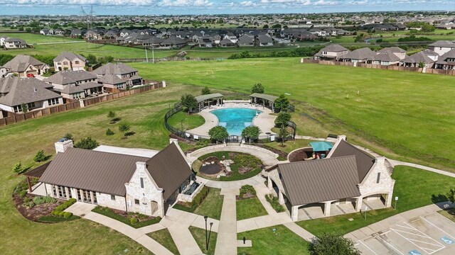 bird's eye view with a residential view