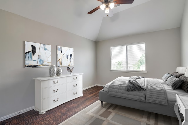 1370 Misty Cv, Rockwall, TX 75087 - bedroom with vaulted ceiling, ceiling fan, and wood finished floors