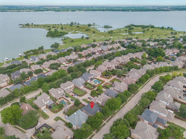1370 Misty Cv, Rockwall, TX 75087 - aerial perspective of suburban area with a large body of water