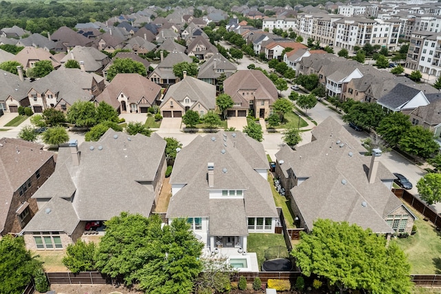aerial view with a residential view