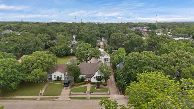 drone / aerial view with a forest view