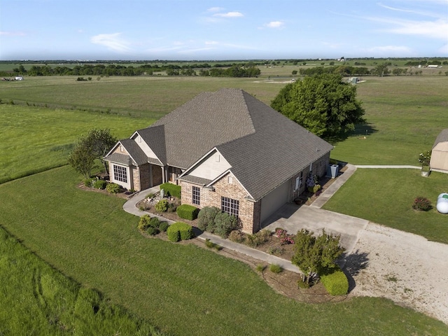 aerial view with a rural view